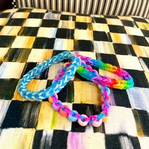 SET OF 3 🍉 Handmade Rainbow Loom Bracelets 🍉